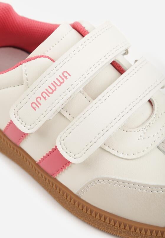 Pomarańczowe Buty Sportowe Sneakersy ze Skórzaną Wkładką Napisami i Paskami Nemoreli 5