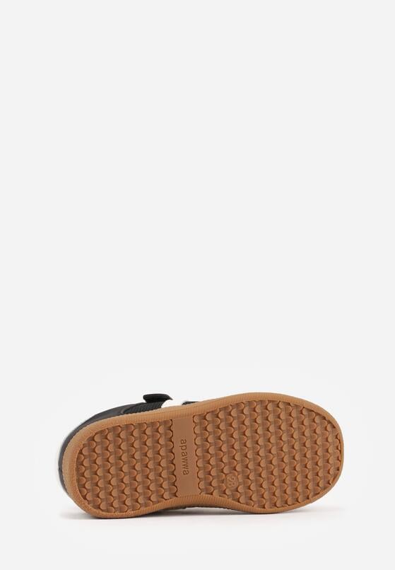 Czarne Buty Sportowe Sneakersy ze Skórzaną Wkładką i Paskami Fyrora 4