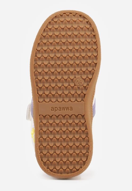 Beżowe Buty Sportowe Sneakersy ze Skórzaną Wkładką i Paskami i Frytkami Petheleia 4