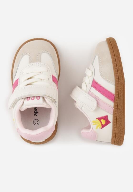 Pantofi sport Bej cu roz 3