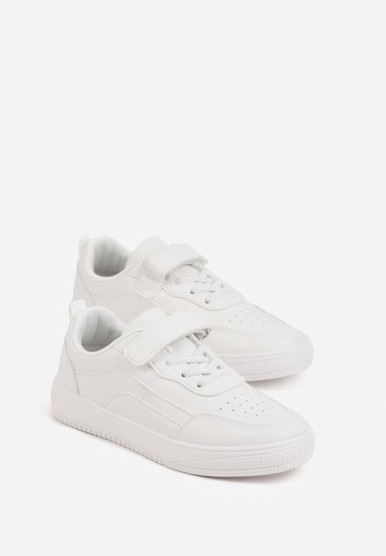 Białe Buty Sportowe Sneakersy ze Skórzaną Wkładką i Perforacją Lamisia 2