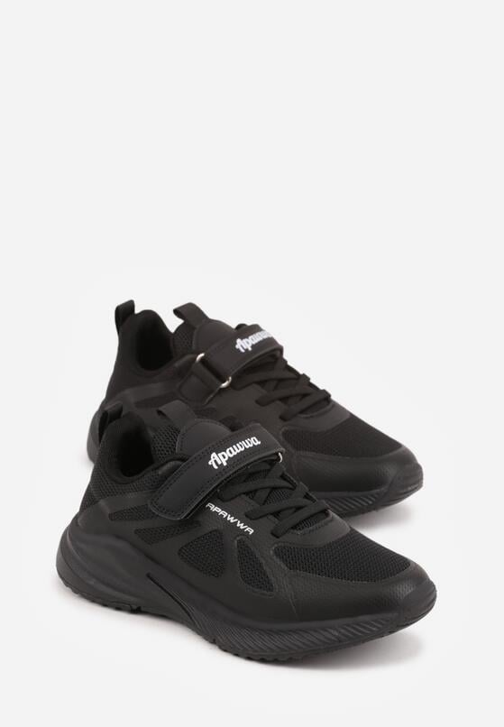 Czarne Buty Sportowe Sneakersy z Geometrycznym Wzorem Phalilopei 2