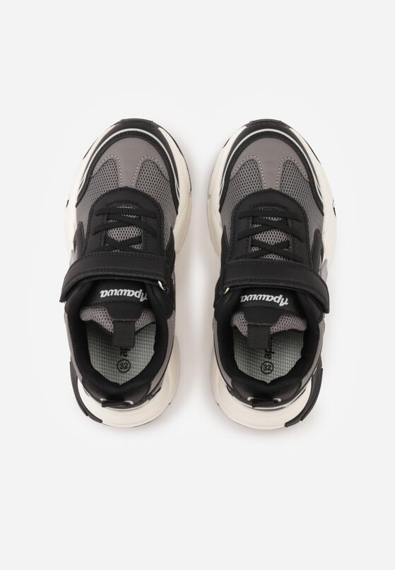 Szare Buty Sportowe Sneakersy z Geometrycznym Motywem Hythia 3