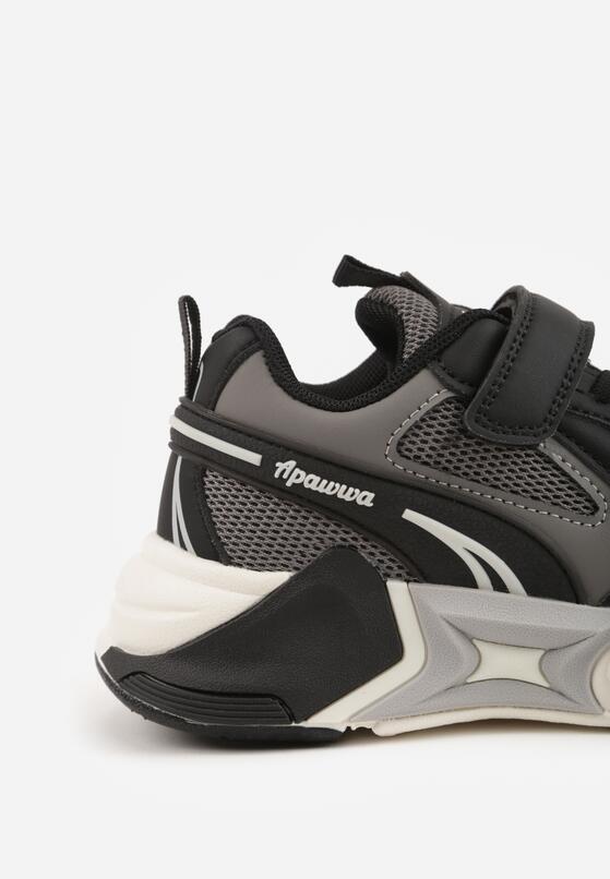 Szare Buty Sportowe Sneakersy z Geometrycznym Motywem Hythia 6