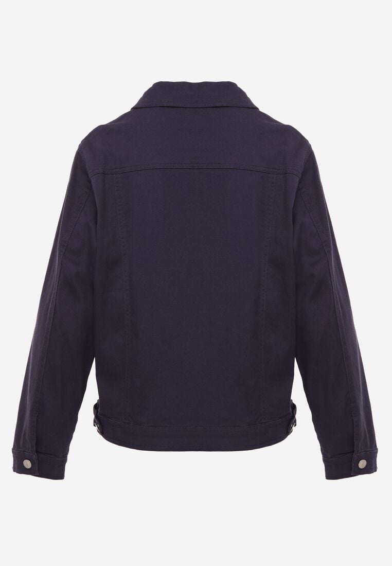 Granatowa Bawełniana Kurtka Jeansowa Perimea 7