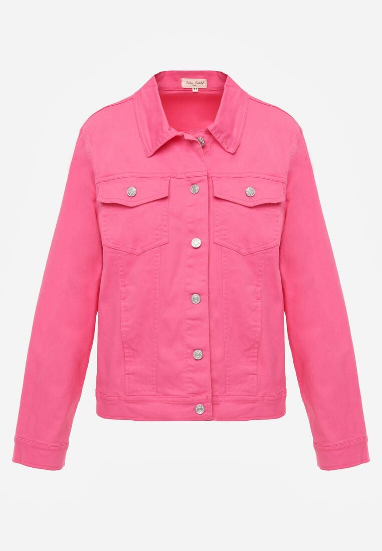 Różowa Bawełniana Kurtka Jeansowa Perimea 6