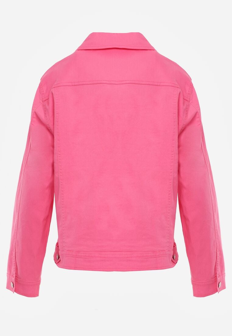 Różowa Bawełniana Kurtka Jeansowa Perimea 7