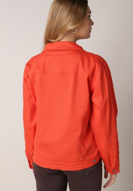 Pomarańczowa Bawełniana Kurtka Jeansowa Perimea 3