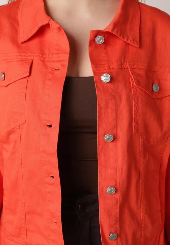 Pomarańczowa Bawełniana Kurtka Jeansowa Perimea 5