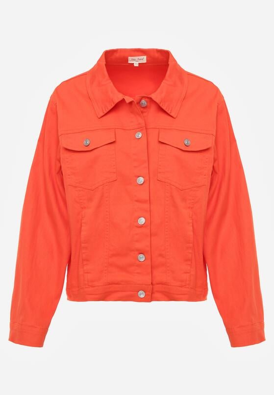 Pomarańczowa Bawełniana Kurtka Jeansowa Perimea 6