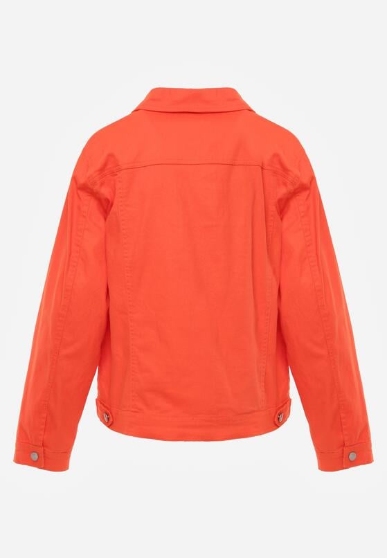 Pomarańczowa Bawełniana Kurtka Jeansowa Perimea 7