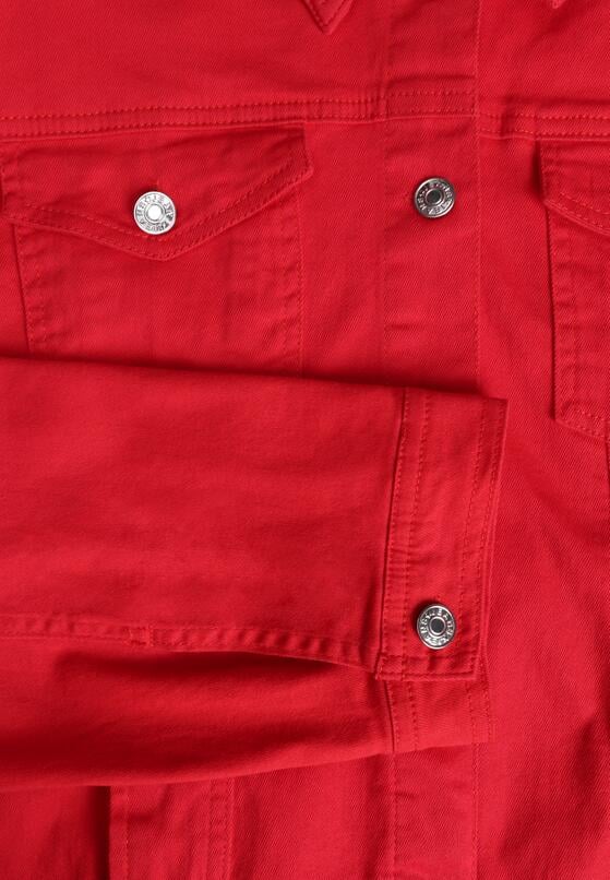 Czerwona Bawełniana Kurtka Jeansowa Perimea 8