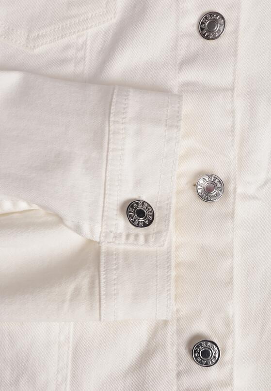 Biała Bawełniana Kurtka Jeansowa Perimea 8