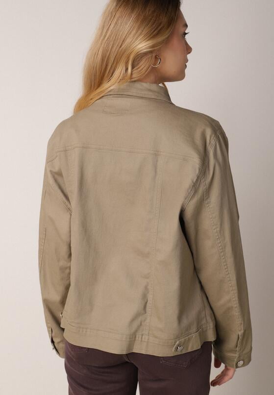 Ciemnobeżowa Bawełniana Kurtka Jeansowa Perimea 3