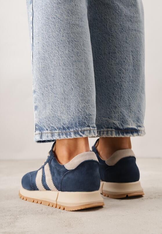 Sneakers Bleumarin cu bej 3