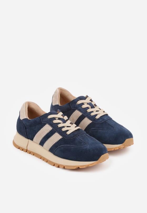 Sneakers Bleumarin cu bej 5