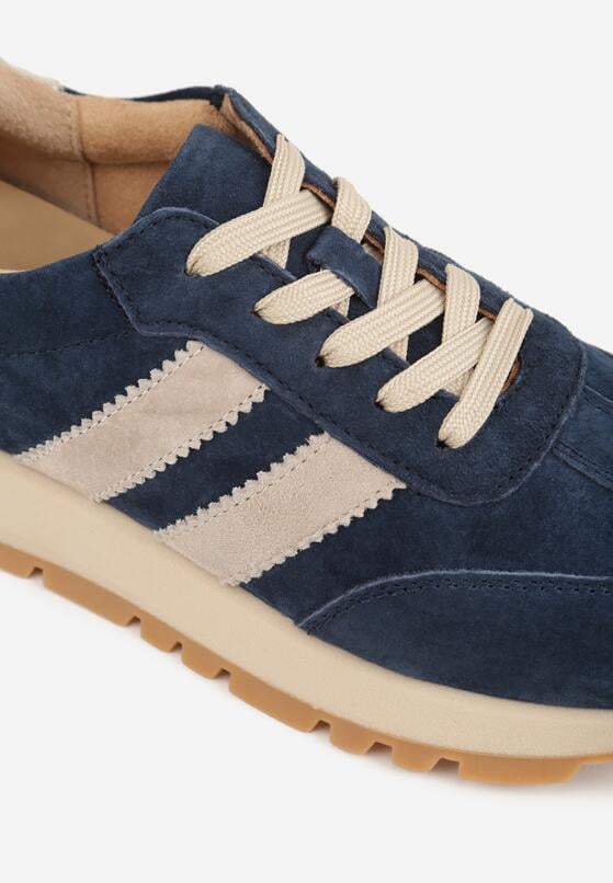 Sneakers Bleumarin cu bej 8