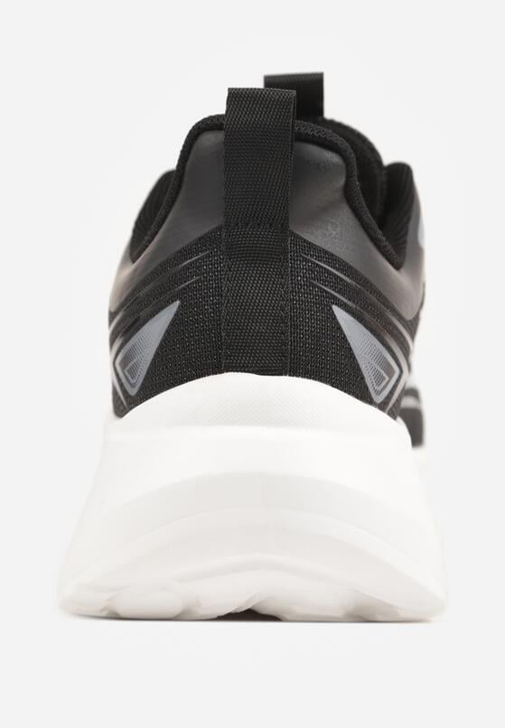 Czarne Sneakersy na Grubej Podeszwie z Geometrycznym Motywem Nedaneira 8