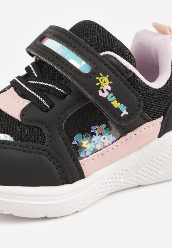 Czarno-Fioletowe Buty Sportowe Sneakersy na Grubej Podeszwie z Metalicznymi Ozdobami Salanore 6