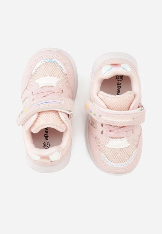 Różowe Buty Sportowe Sneakersy na Grubej Podeszwie z Metalicznymi Ozdobami Salanore 3