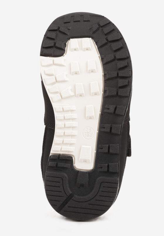 Czarne Buty Sportowe Sneakersy ze Skórzaną Wkładką i Siateczkowymi Wstawkami Phaethiax 4