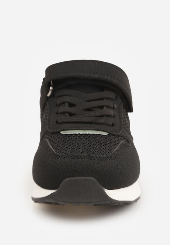Czarne Buty Sportowe Sneakersy ze Skórzaną Wkładką i Siateczkowymi Wstawkami Phaethiax 6