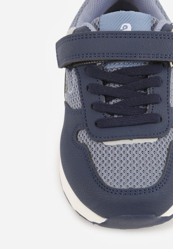 Granatowe Buty Sportowe Sneakersy ze Skórzaną Wkładką i Siateczkowymi Wstawkami Phaethiax 5