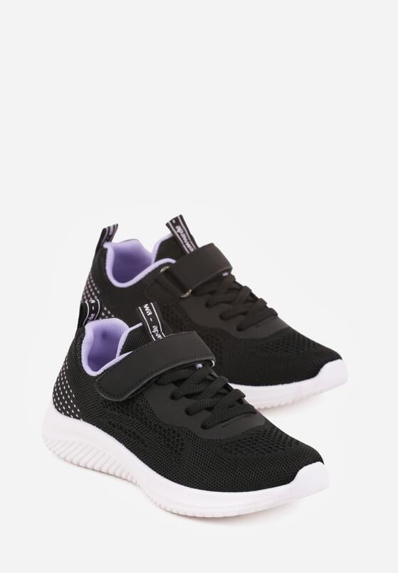Czarno-Fioletowe Buty Sportowe Sneakersy Ozdobione Tłoczeniem  Erasmysios 2