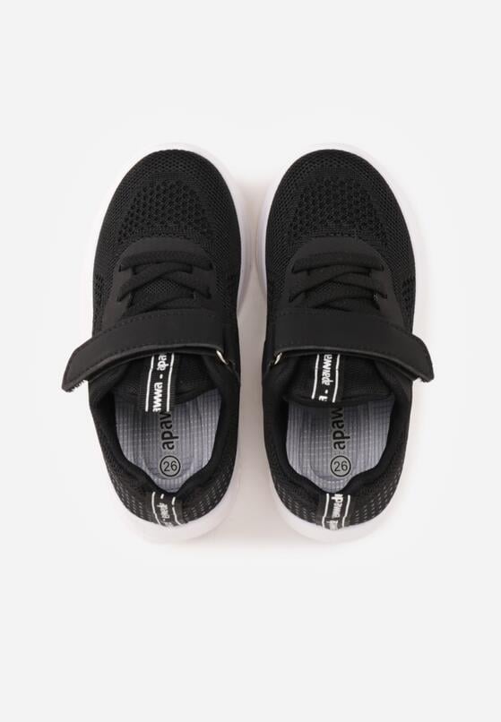 Czarno-Białe Buty Sportowe Sneakersy z Perforacją i Tłoczoną Podeszwą Uriltora 3