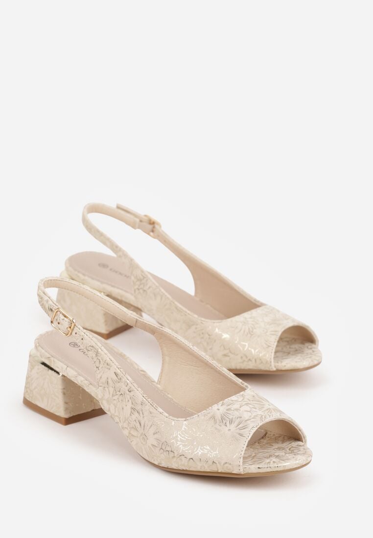 Sandale Bej cu auriu 5