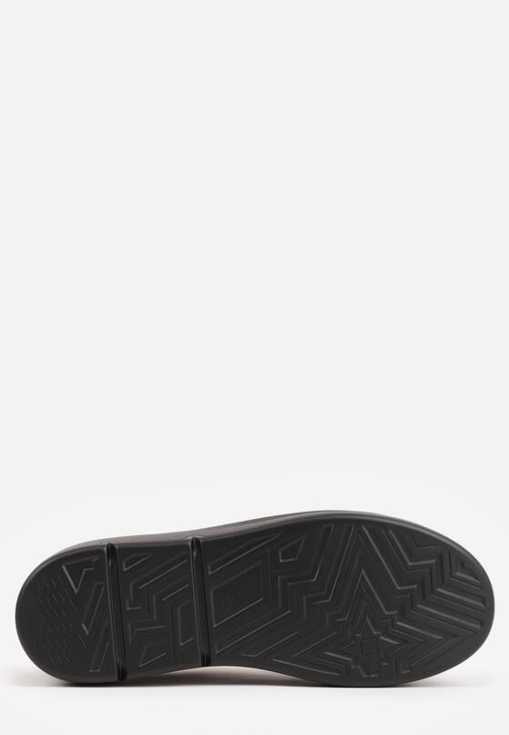 Czarne Sneakersy na Koturnie ze Skóry Naturalnej z Ozdobami Cnassophe 7