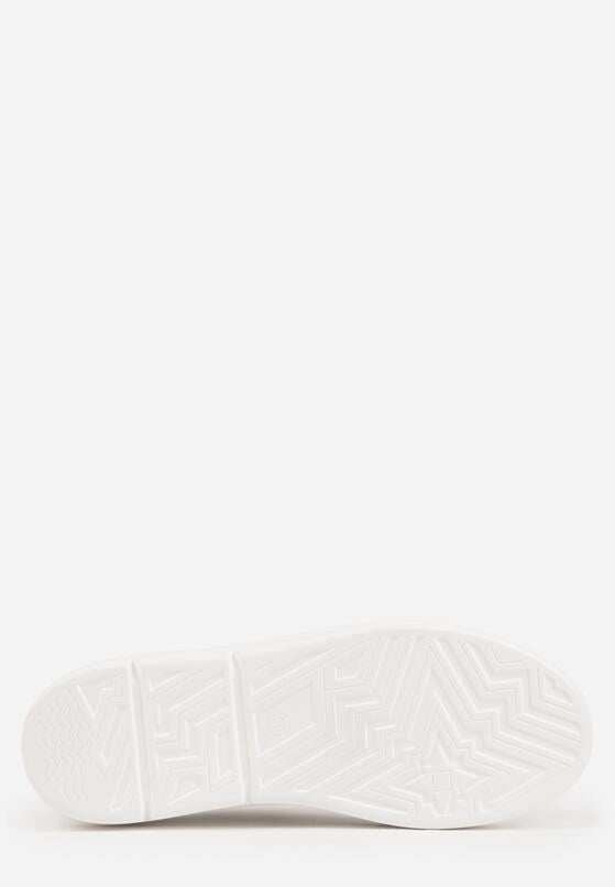 Białe Sneakersy na Koturnie ze Skóry Naturalnej z Ozdobami Cnassophe 7