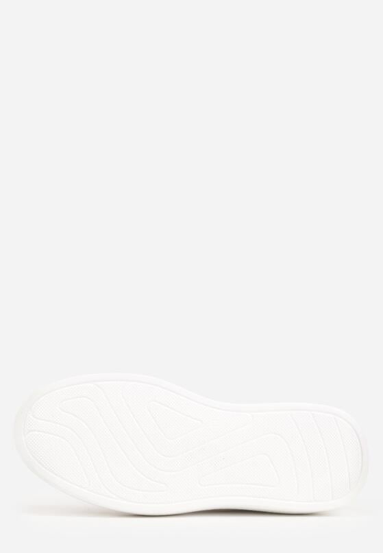 Beżowe Sneakersy Skórzane na Grubej Podeszwie z Geometryczną Ozdobą Syrolphi 7