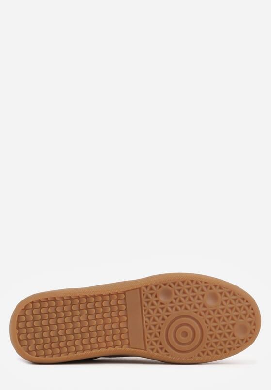 Ciemnobeżowe Sneakersy z Zamszu Naturalnego ze Skórzaną Wkładką i Przeszyciami Muririal 7