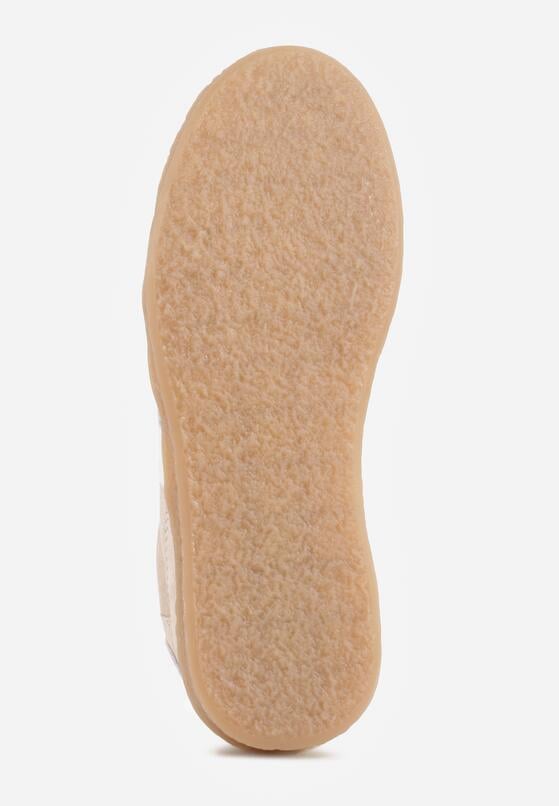 Beżowe Sneakersy ze Skóry Naturalnej w Stylu Tenisówek z Paskami Arethephila 7