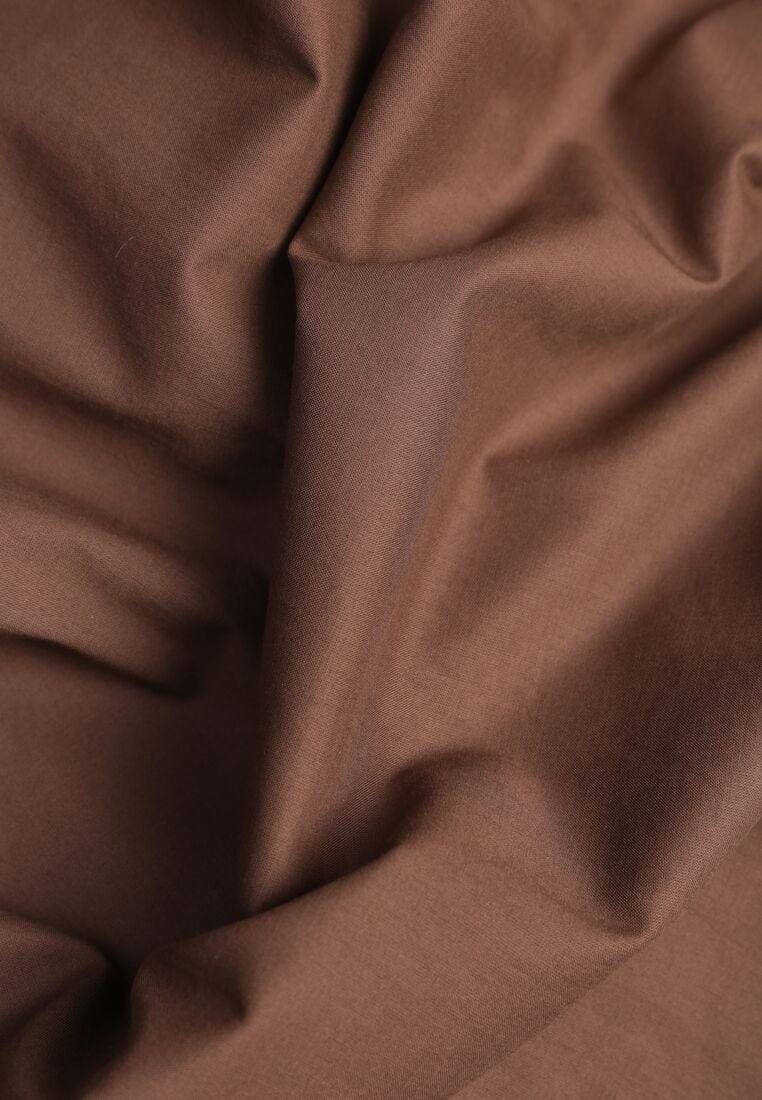 Brązowa Bawełniana Sukienka o Rozkloszowanym Kroju na Wiązanych Ramiączkach Milalisa 8