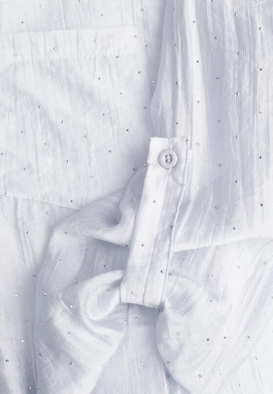 Niebieska Transparentna Koszula Ozdobiona Cyrkoniami Clymadia 8