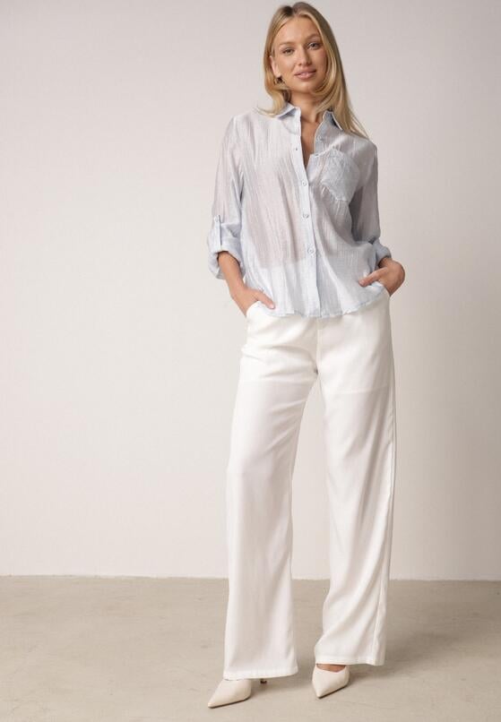 Niebieska Transparentna Koszula Ozdobiona Cyrkoniami Clymadia 2