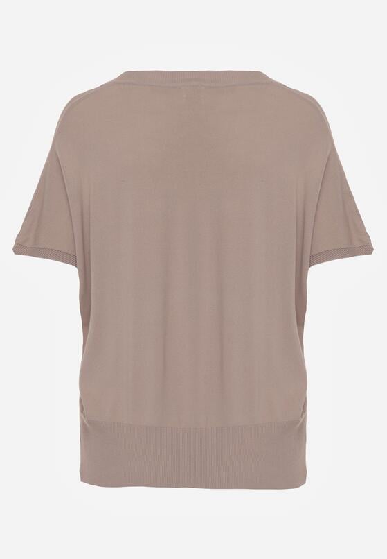 Brązowa Bluzka z Wiskozą o Nietoperzowym Kroju Oromeda 7