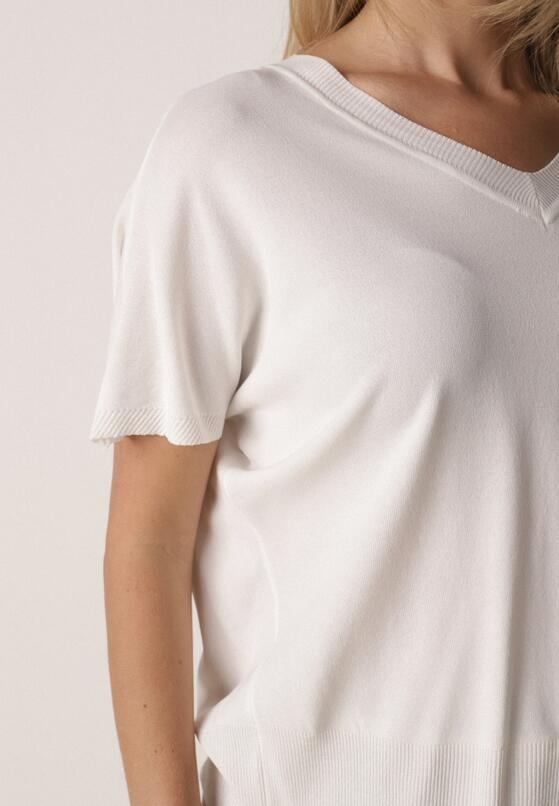 Biała Bluzka z Wiskozą o Nietoperzowym Kroju Oromeda 5