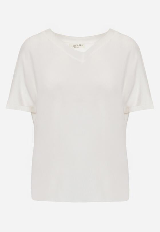 Biała Bluzka z Wiskozą o Nietoperzowym Kroju Oromeda 6