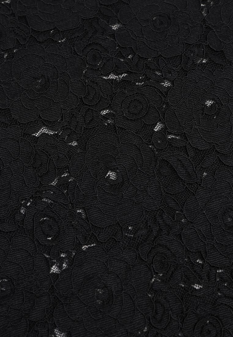 Czarne Koronkowe Body z Krótkim Rękawem Moanelli 6