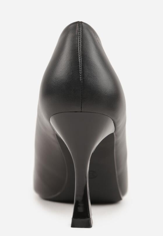 Czarne Szpilki Ozdobione z Geometryczną Aplikacją Lysastos 9