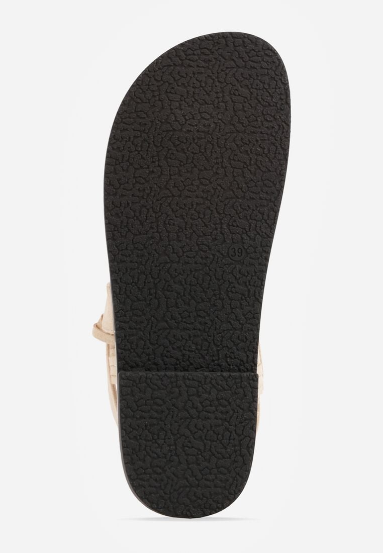 Beżowe Sandały w Stylu Rzymianek z Frędzlami Lysoph 7