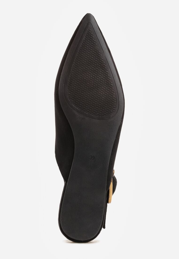 Czarne Sandały z Ozdobnym Wycięciem i Odkrytą Piętą Naitheis 7