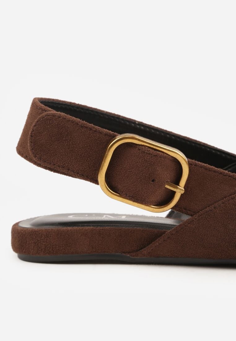 Brązowe Sandały z Ozdobnym Wycięciem i Odkrytą Piętą Naitheis 8