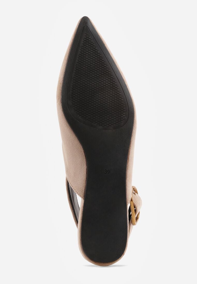 Beżowe Sandały z Ozdobnym Wycięciem i Odkrytą Piętą Naitheis 7