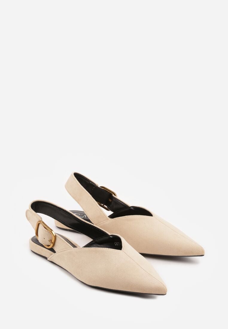 Jasnobeżowe Sandały z Ozdobnym Wycięciem i Odkrytą Piętą Naitheis 5