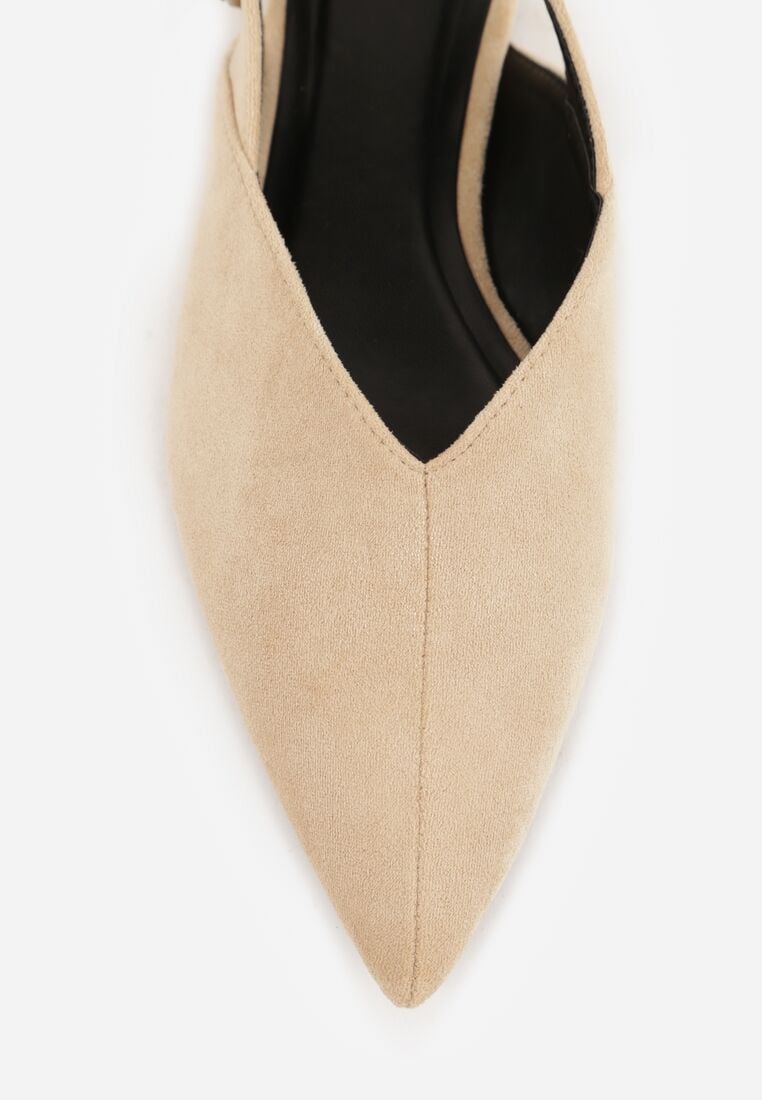 Jasnobeżowe Sandały z Ozdobnym Wycięciem i Odkrytą Piętą Naitheis 8