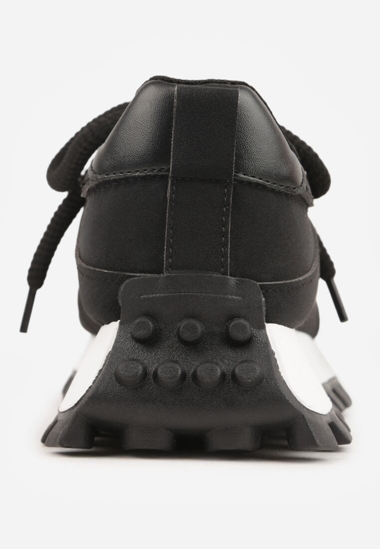 Czarne Sneakersy na Grubej Tłoczonej Podeszwie Zerda 9